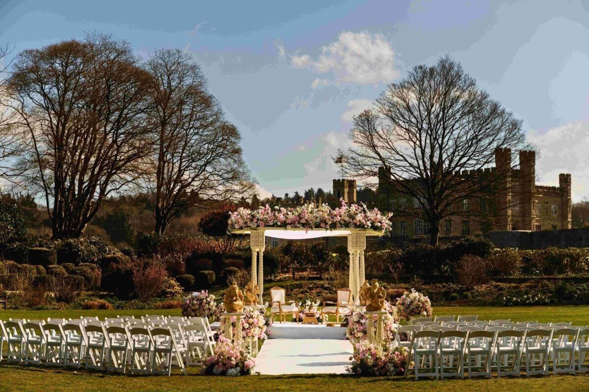 Mandap Ceremony on Pavilion Lawn at Leeds Castle - Credit: F5 Photography